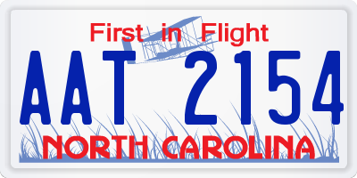 NC license plate AAT2154
