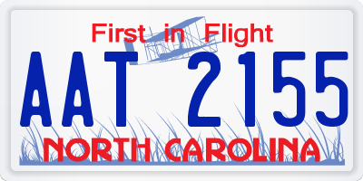 NC license plate AAT2155