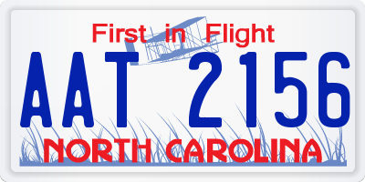 NC license plate AAT2156