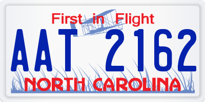 NC license plate AAT2162