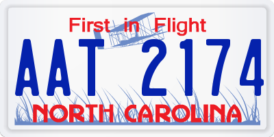 NC license plate AAT2174