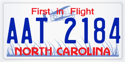 NC license plate AAT2184