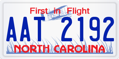 NC license plate AAT2192
