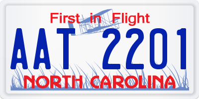 NC license plate AAT2201