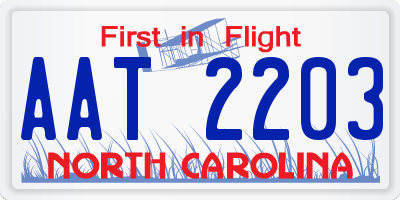 NC license plate AAT2203