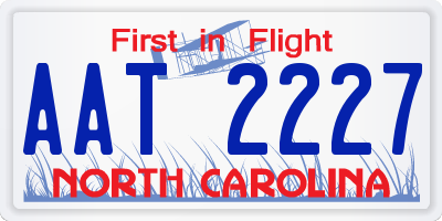 NC license plate AAT2227