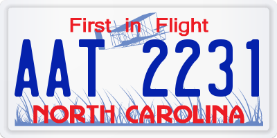 NC license plate AAT2231