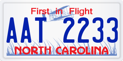 NC license plate AAT2233