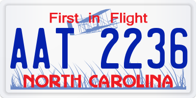 NC license plate AAT2236