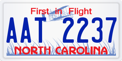 NC license plate AAT2237