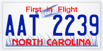NC license plate AAT2239