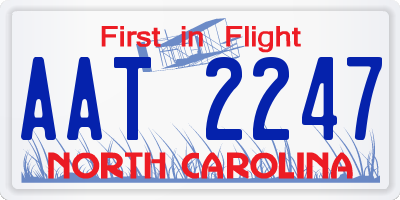 NC license plate AAT2247