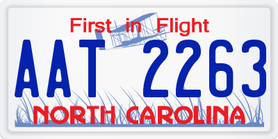 NC license plate AAT2263