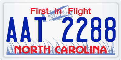 NC license plate AAT2288