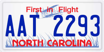 NC license plate AAT2293