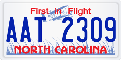 NC license plate AAT2309