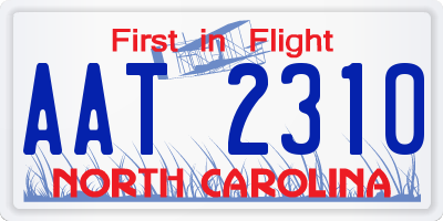 NC license plate AAT2310