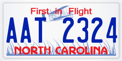 NC license plate AAT2324