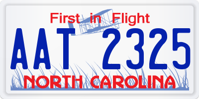 NC license plate AAT2325