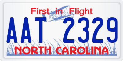 NC license plate AAT2329