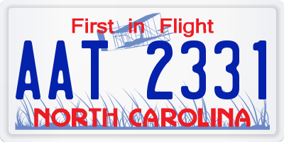 NC license plate AAT2331