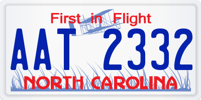 NC license plate AAT2332