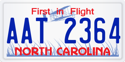 NC license plate AAT2364