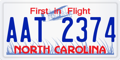 NC license plate AAT2374