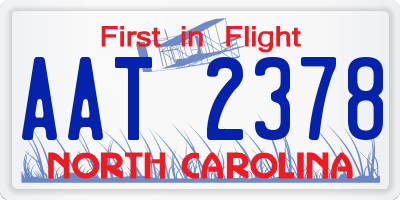 NC license plate AAT2378