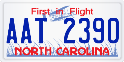 NC license plate AAT2390