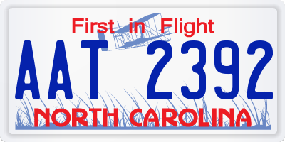 NC license plate AAT2392