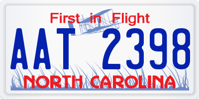 NC license plate AAT2398