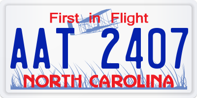 NC license plate AAT2407