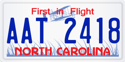 NC license plate AAT2418