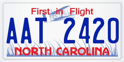 NC license plate AAT2420