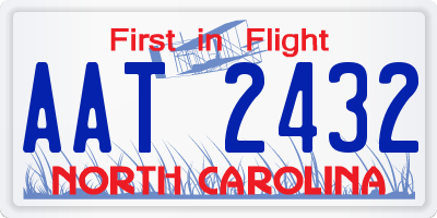 NC license plate AAT2432