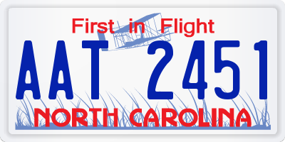 NC license plate AAT2451