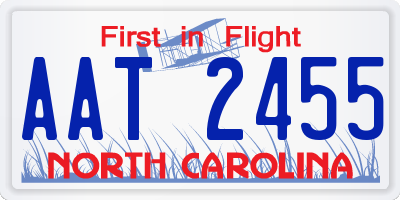 NC license plate AAT2455