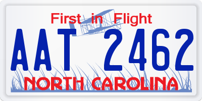 NC license plate AAT2462