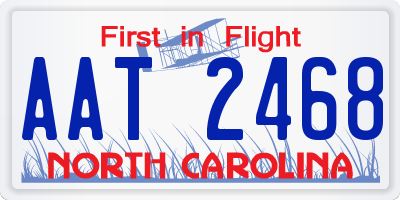 NC license plate AAT2468