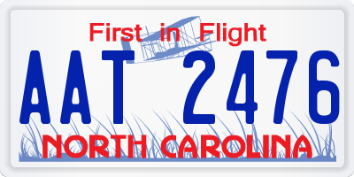 NC license plate AAT2476