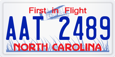 NC license plate AAT2489
