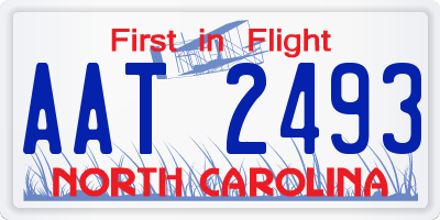 NC license plate AAT2493