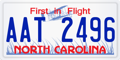 NC license plate AAT2496