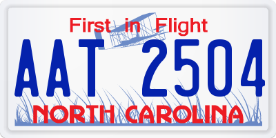 NC license plate AAT2504