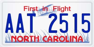 NC license plate AAT2515
