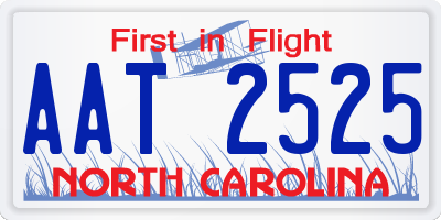 NC license plate AAT2525
