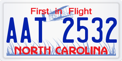 NC license plate AAT2532