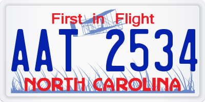 NC license plate AAT2534