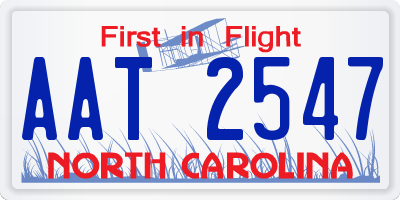 NC license plate AAT2547